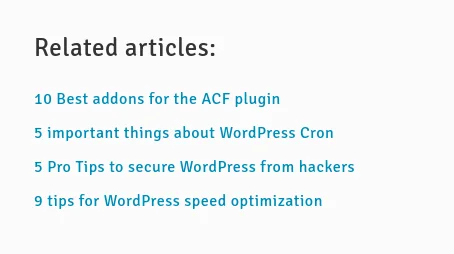 Example of displaying the Relationship field using ACF Views. ACF Views (Basic) automatically displays the items of the relationship field as post links.