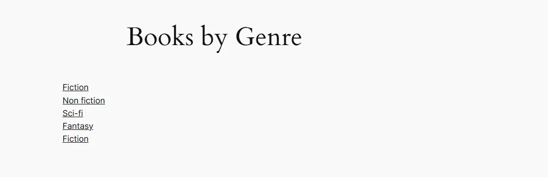 list of books in taxonomy genre